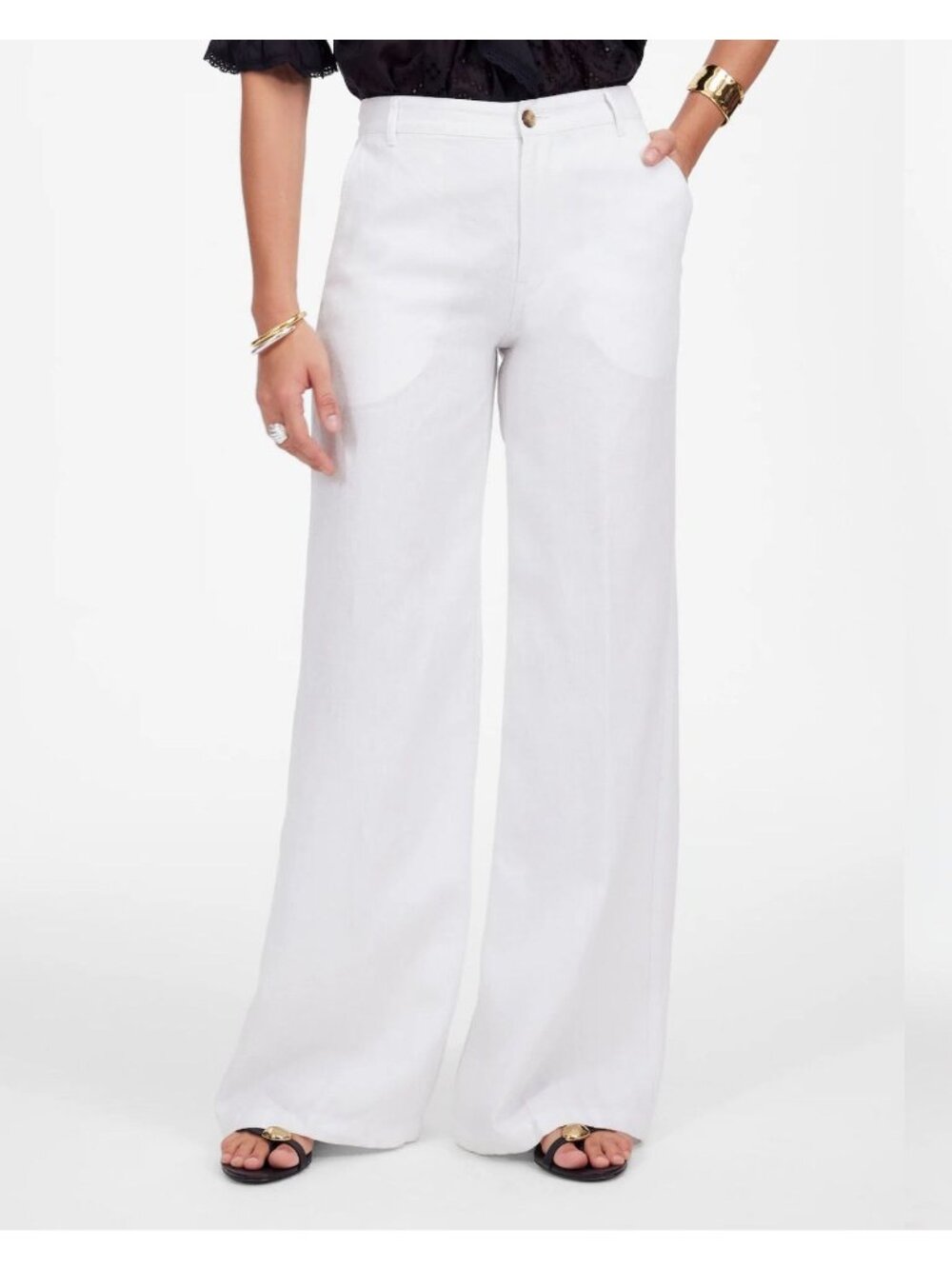 NWT Madewell The Zoe Relaxed Wide Pant in 100% Linen - Size: 8
